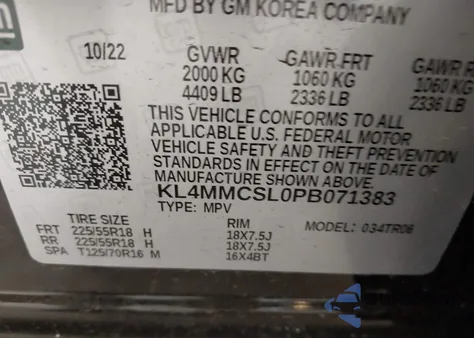 2023 Buick Encore Gx Preferred Awd from USA, damaged, VIN KL4MMCSL0PB071383